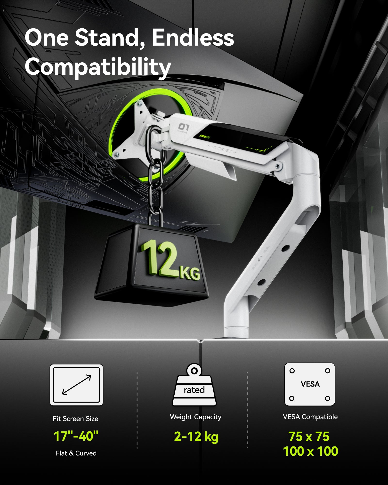 Humanex TX01-1W-A Single Monitor Arm