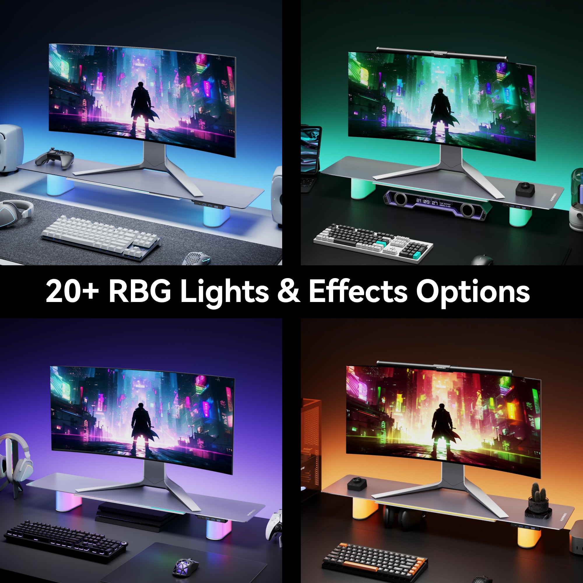 Humanex DX1-SLL-A RGB Aluminum Monitor Riser