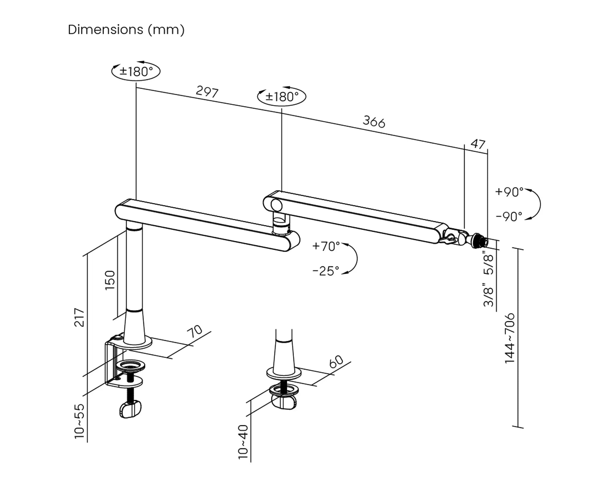 AX-3G | Professional Studio Boom Arm HUMANEX