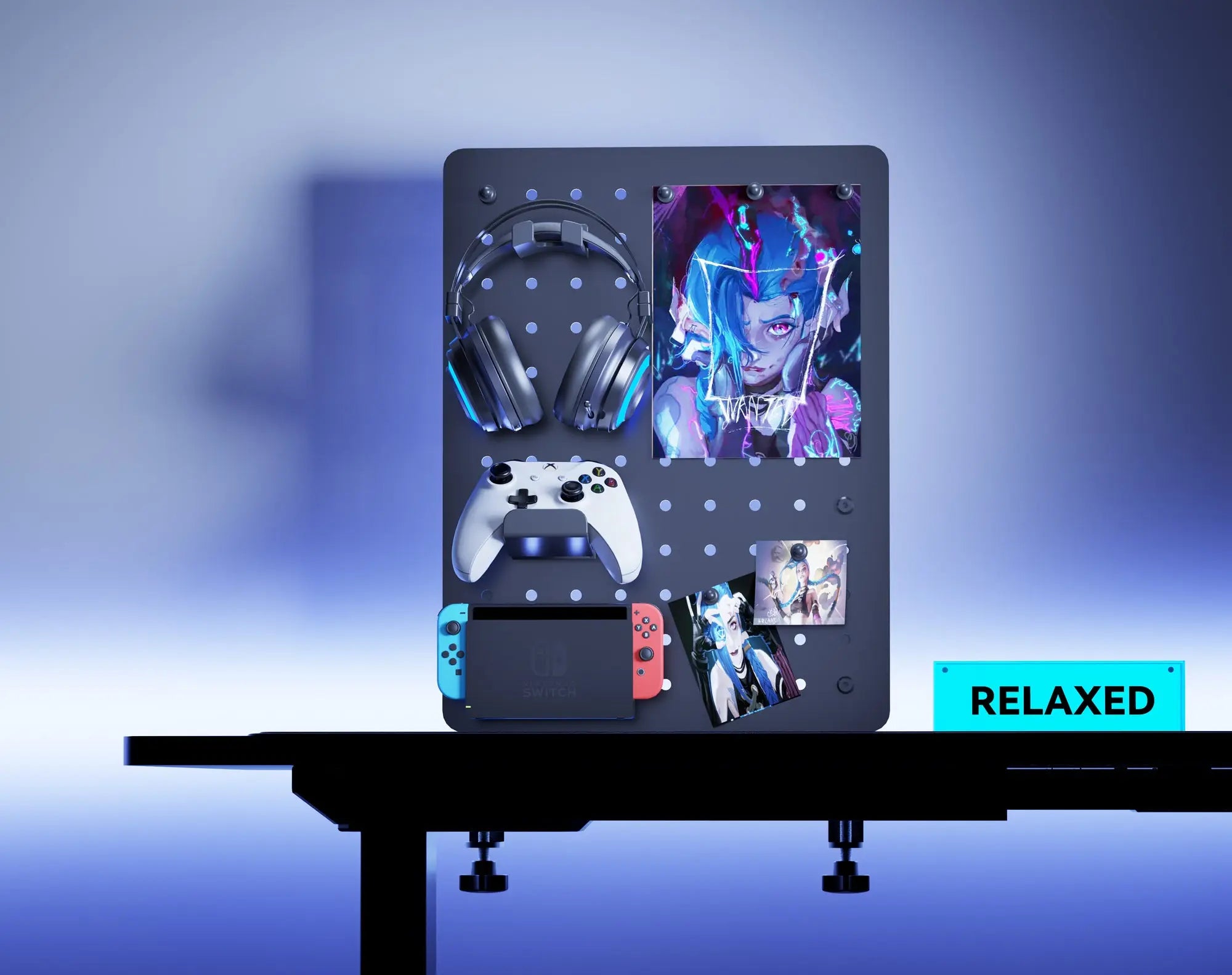 AX-9 Clamp-on Gaming Desk Pegboard HUMANEX