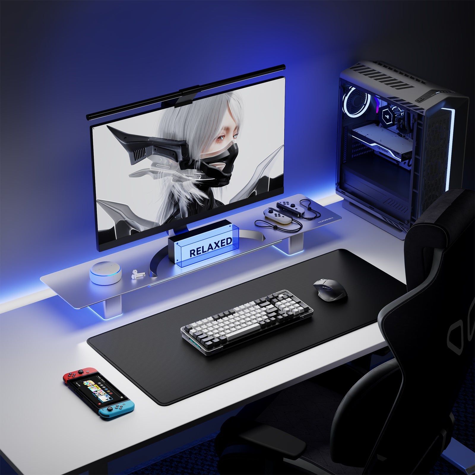 Humanex D16 Space Aluminum RGB Monitor Stand Humanex Limited