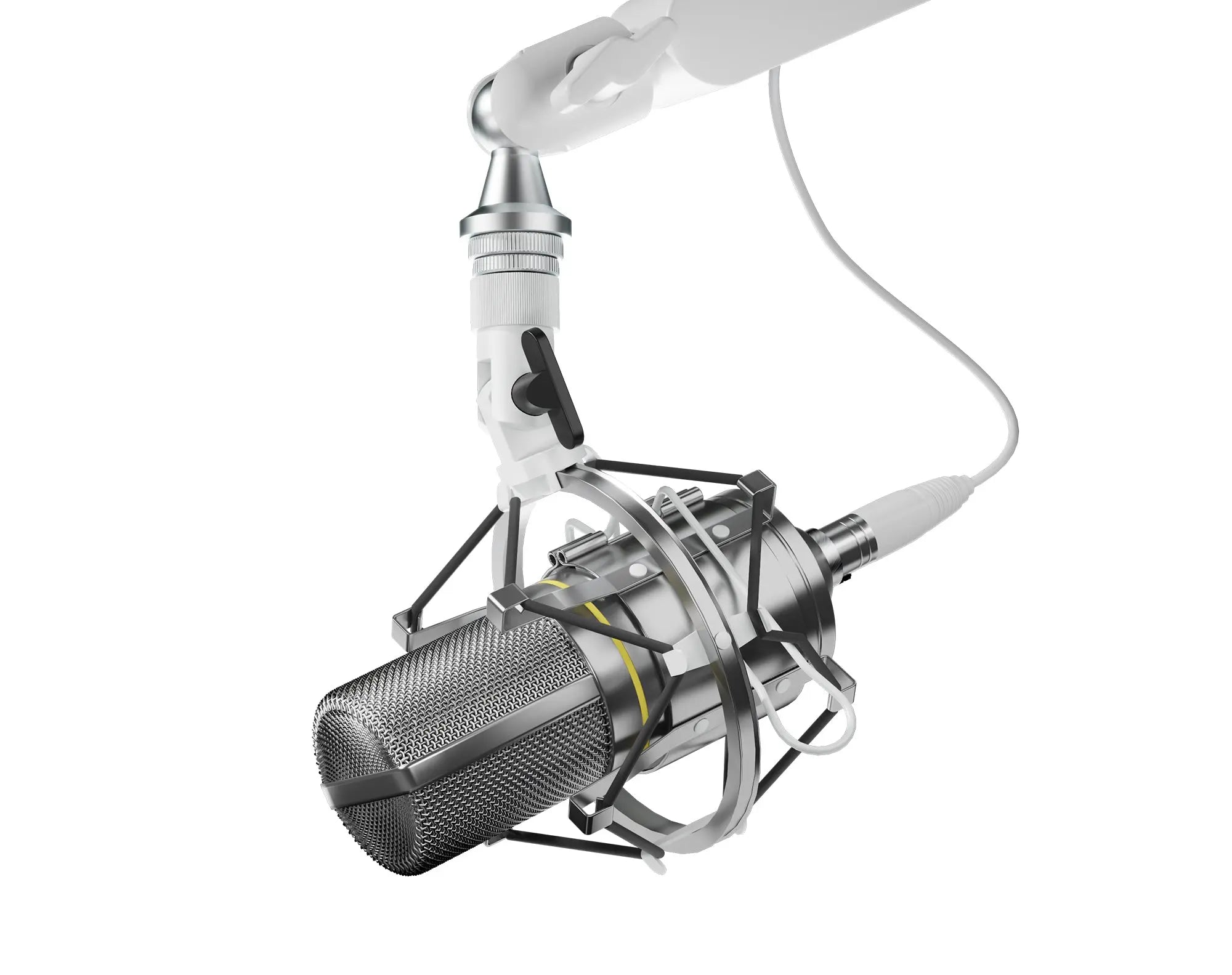 AX-3G close-up showing heavy payload capacity holding a large microphone.