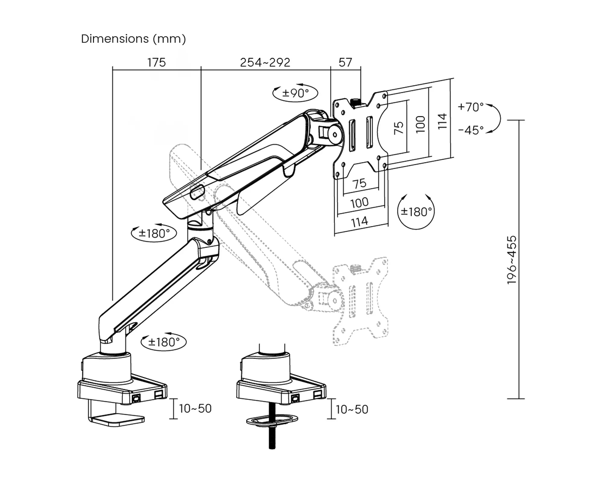 Hermit Mecha TX02 Monitor Arm HUMANEX