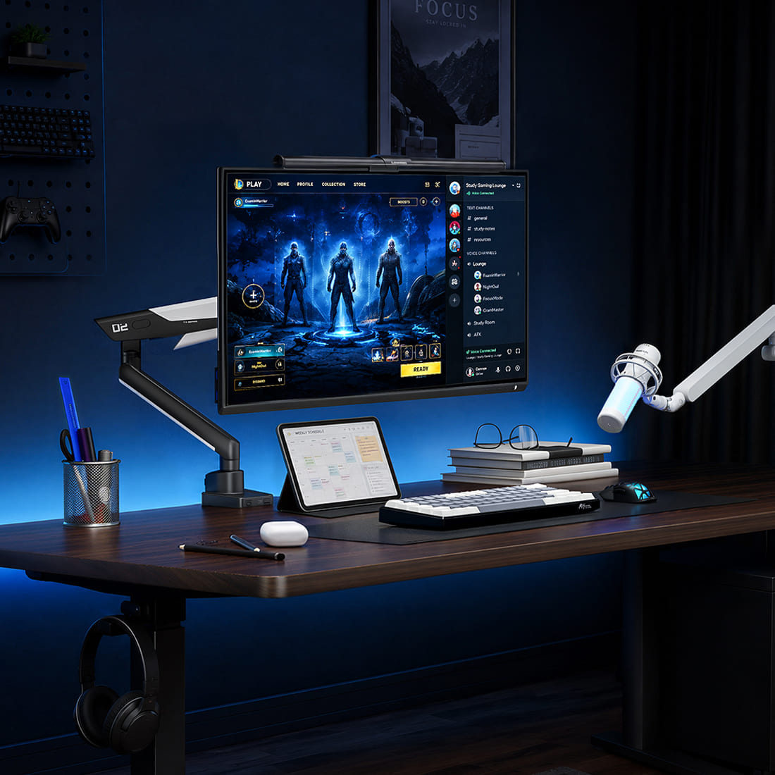 Humanex Creator Desk Setup Bundle – Single Monitor Arm + Mic Arm