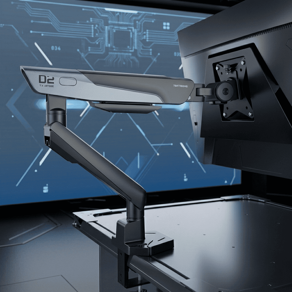 Humanex Single Monitor Arm, Black & Gray