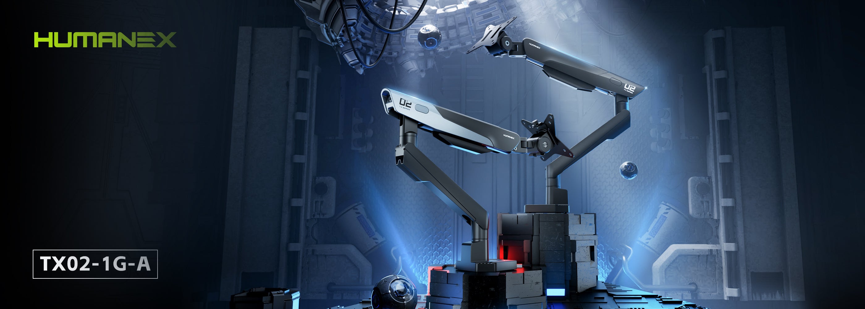 TX02-1G-A monitor arm banner