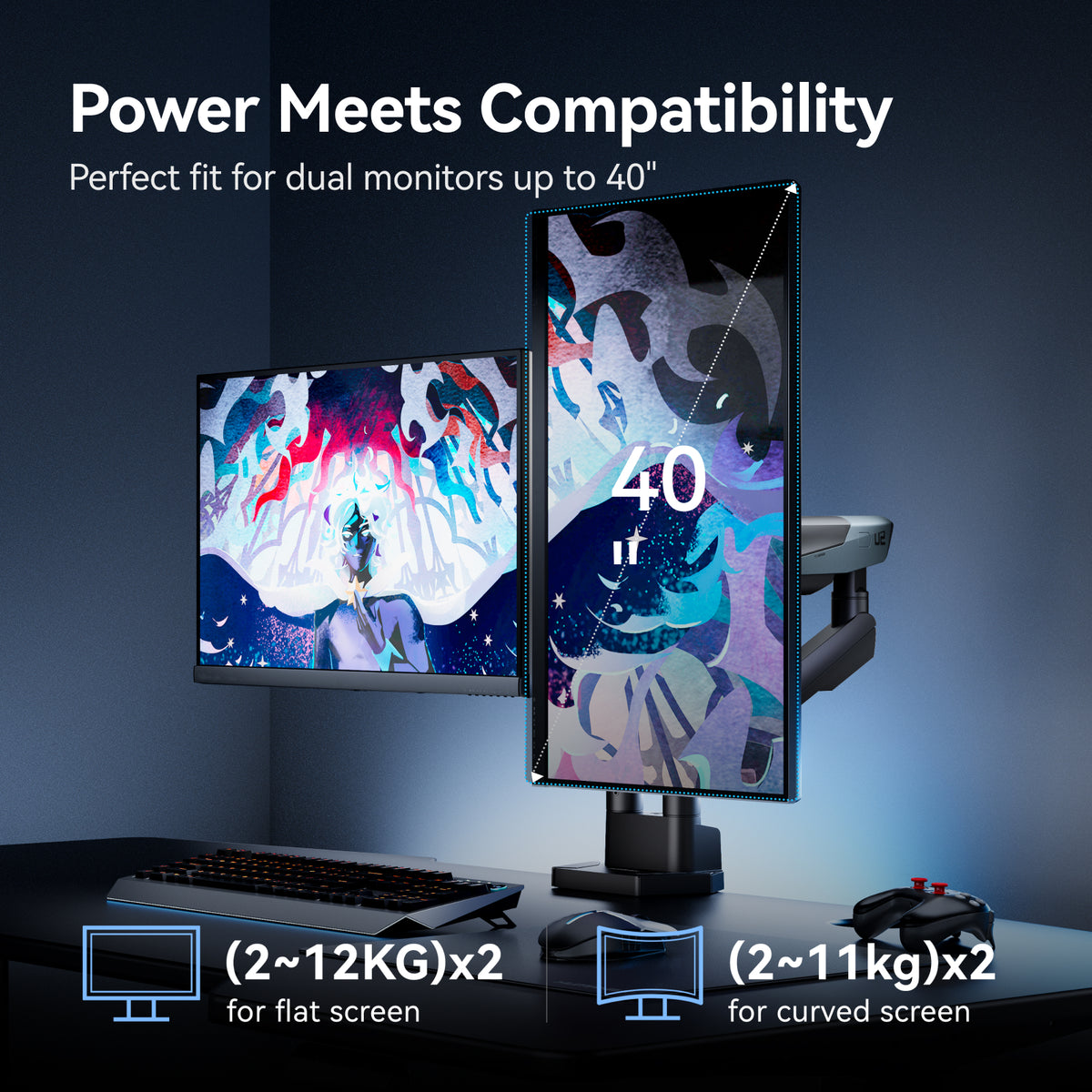 dual monitor arm