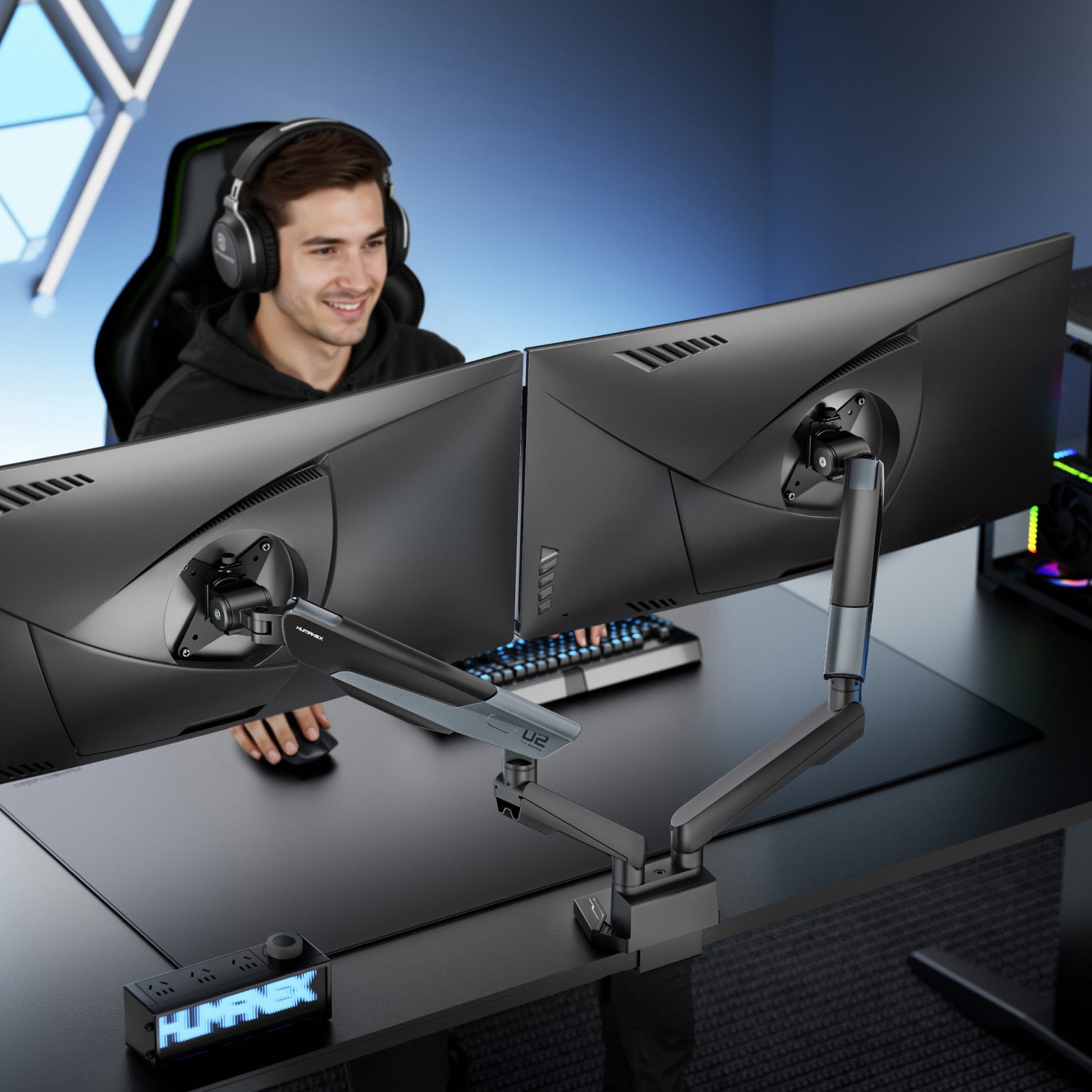 dual monitor arm
