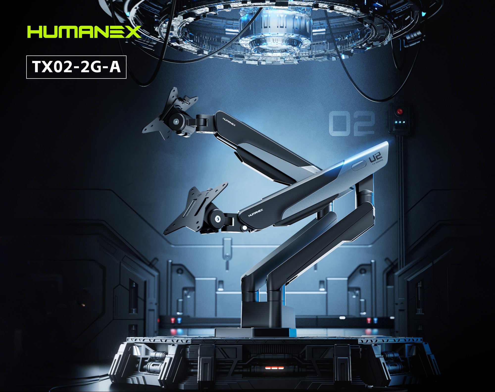 Humanex TX02-2G-A Dual Monitor Arm
