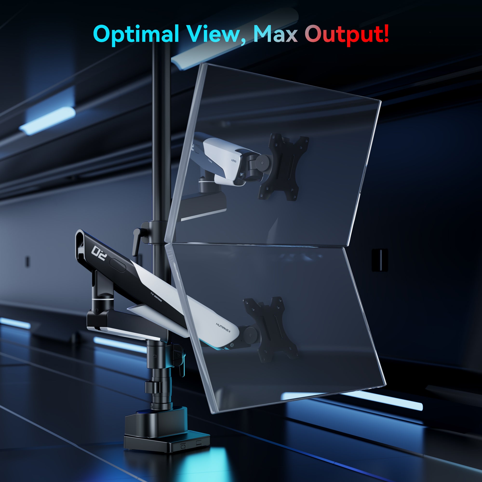 Humanex TX02-2PB-01 Dual Monitor Arm