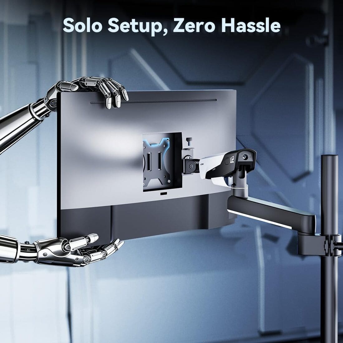Humanex TX02-2PB-01 Heavy Duty Stacked Dual Monitor Arm