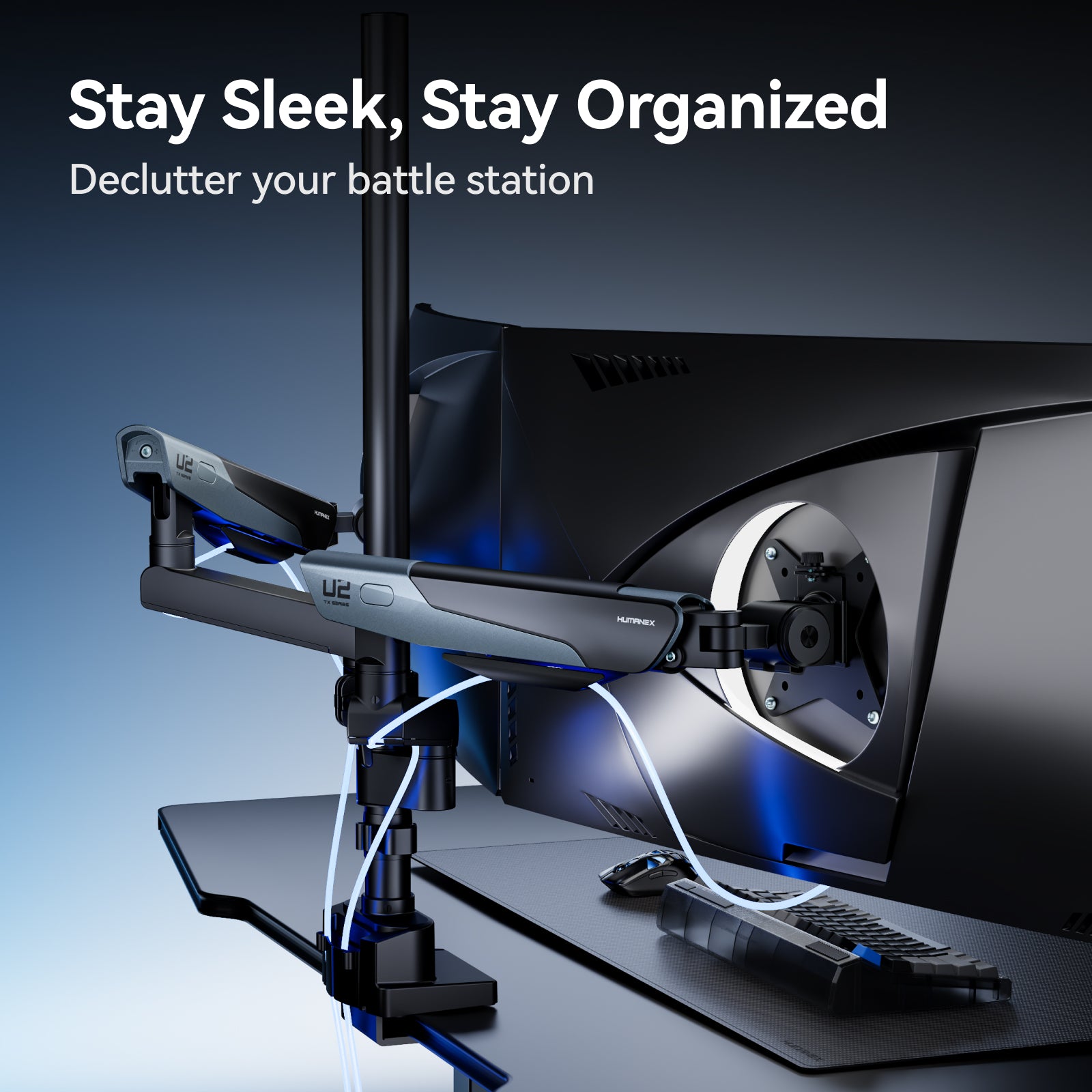 Dual monitor arm