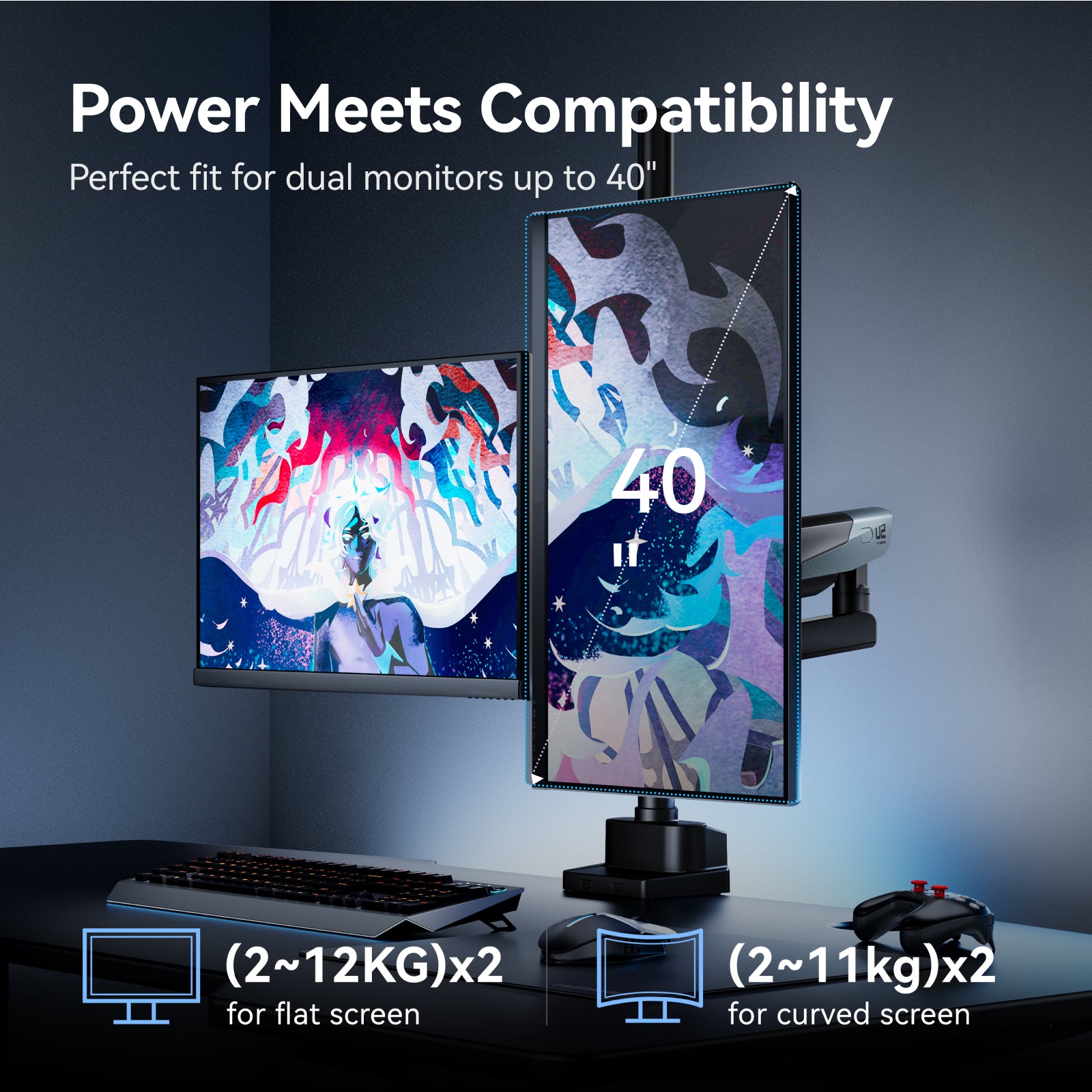 Humanex TX02-P2G-A Dual Monitor Arm