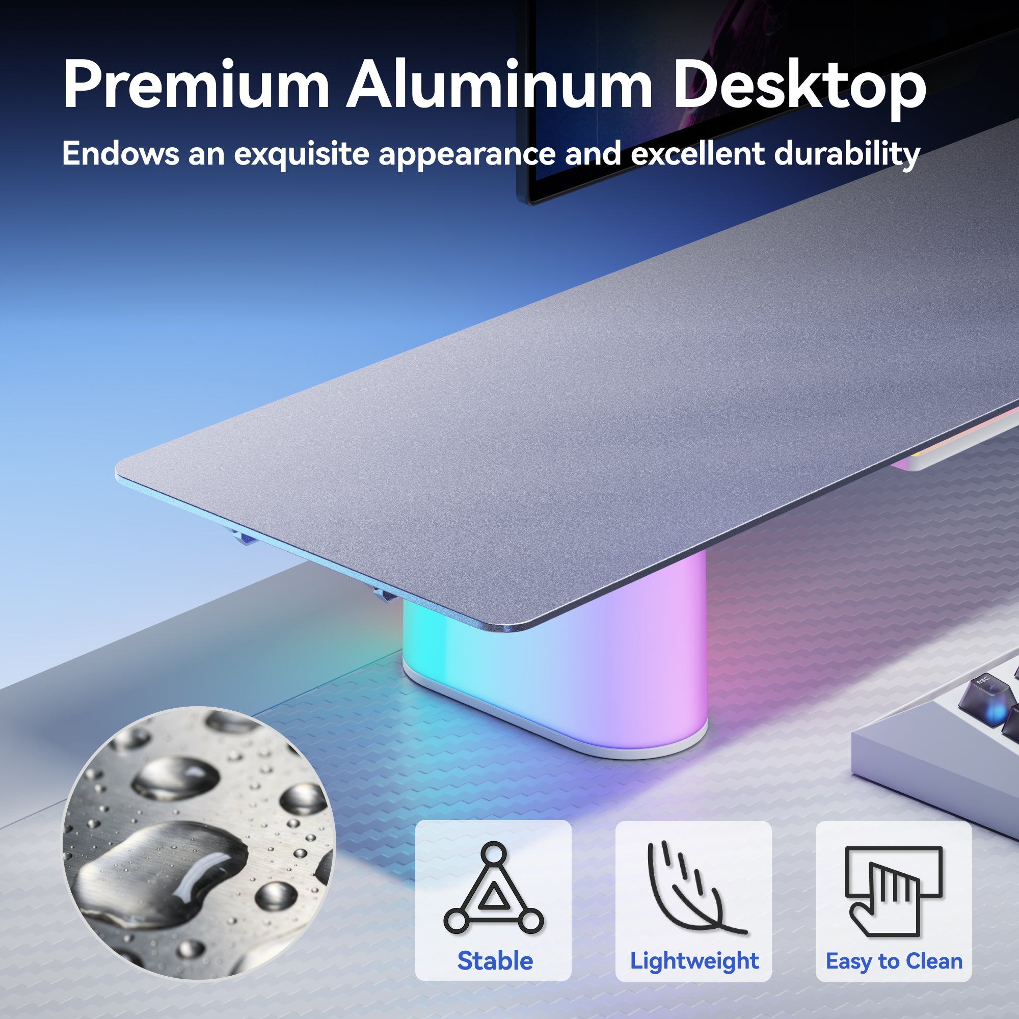 Humanex DX1-SLL-A RGB Aluminum Monitor Riser