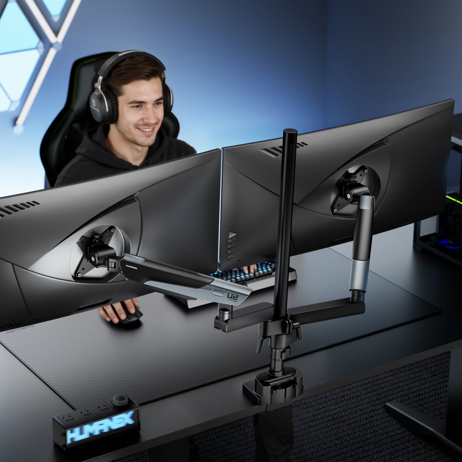 Humanex TX02-P2G-A Dual Monitor Arm