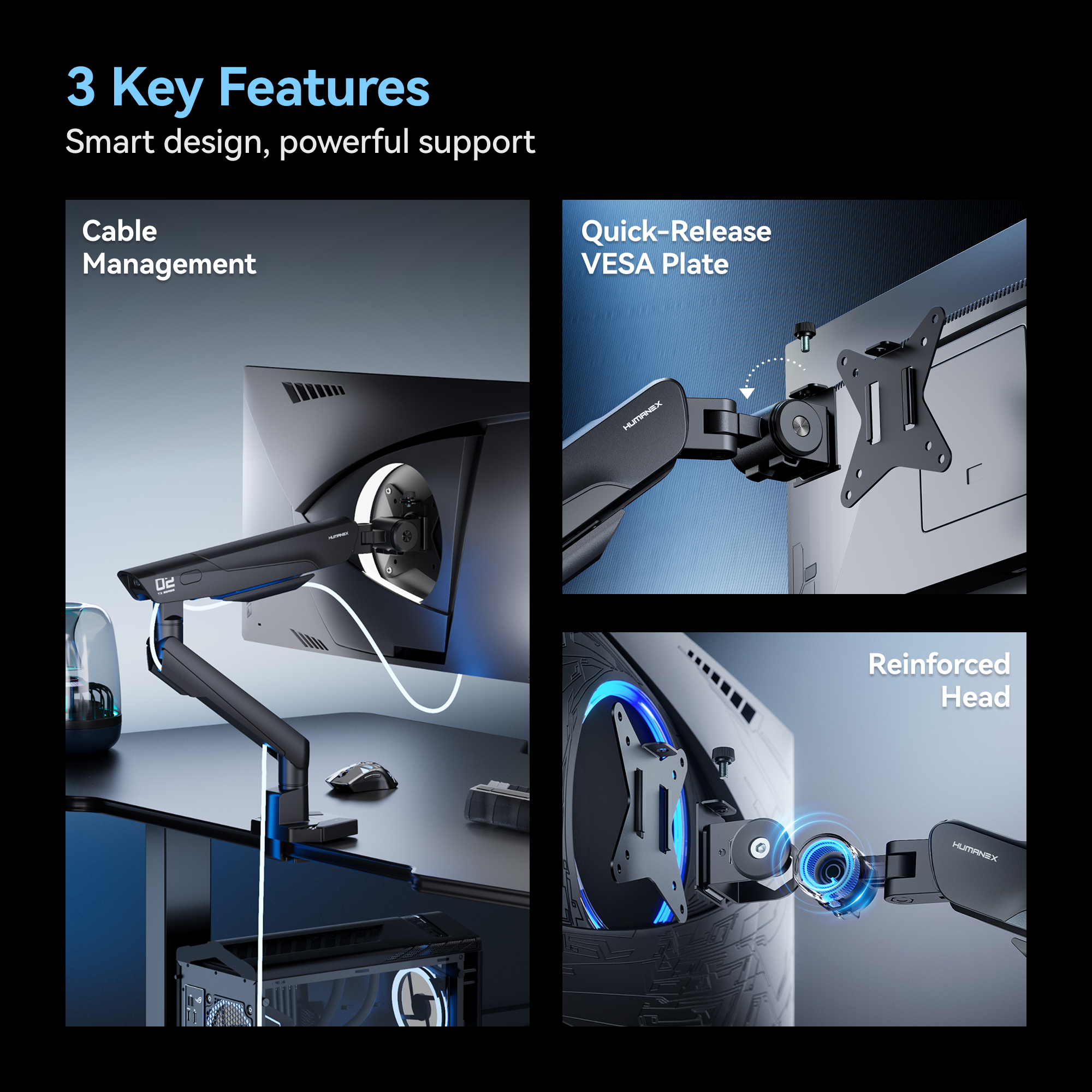 Hermit Mecha TX02-1B-A Monitor Arm