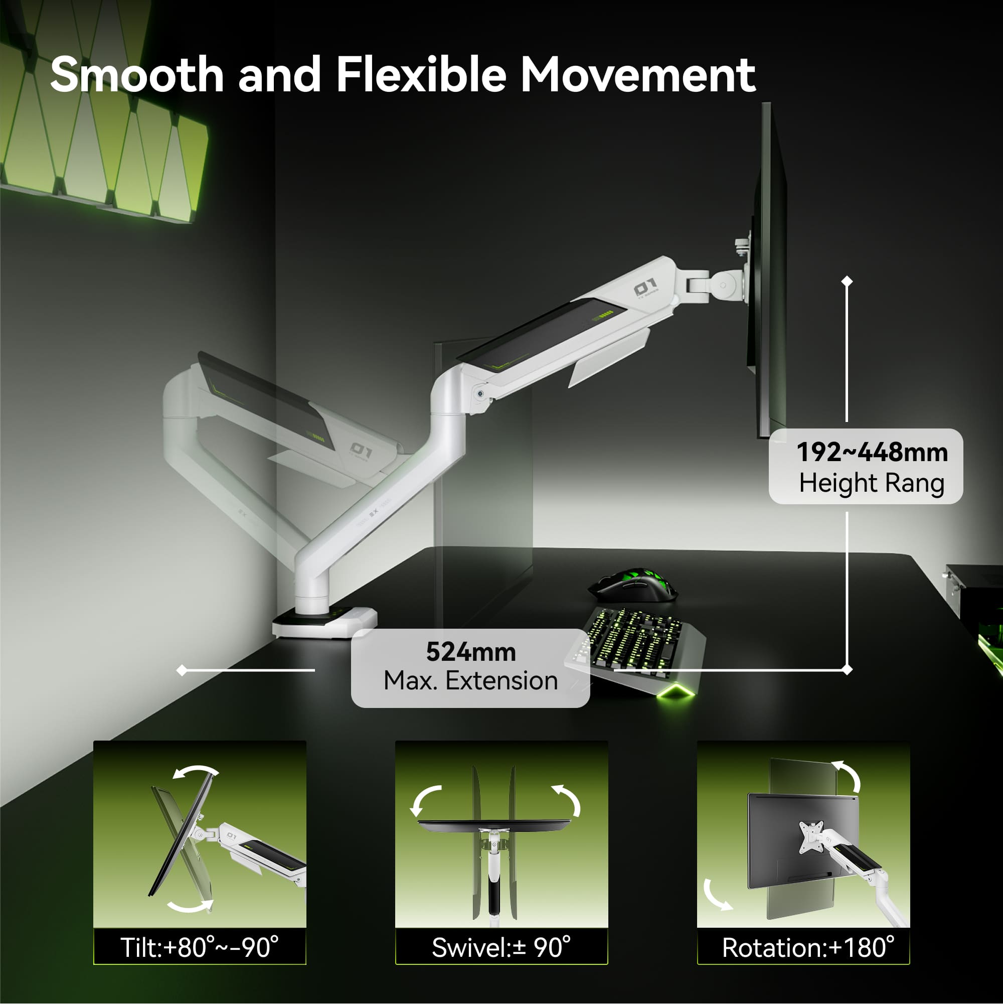 Humanex TX01-1W-A Single Monitor Arm