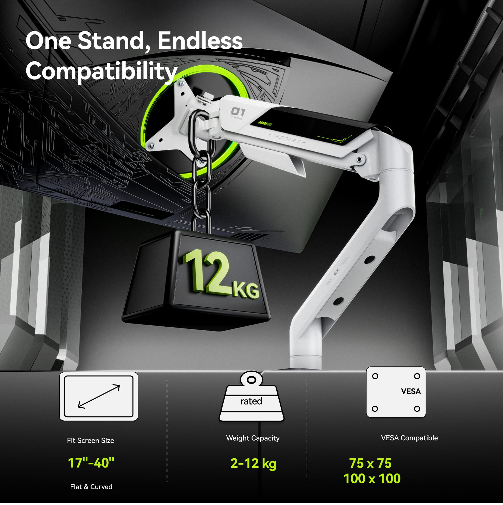 Humanex TX01-1W-A Single Monitor Arm