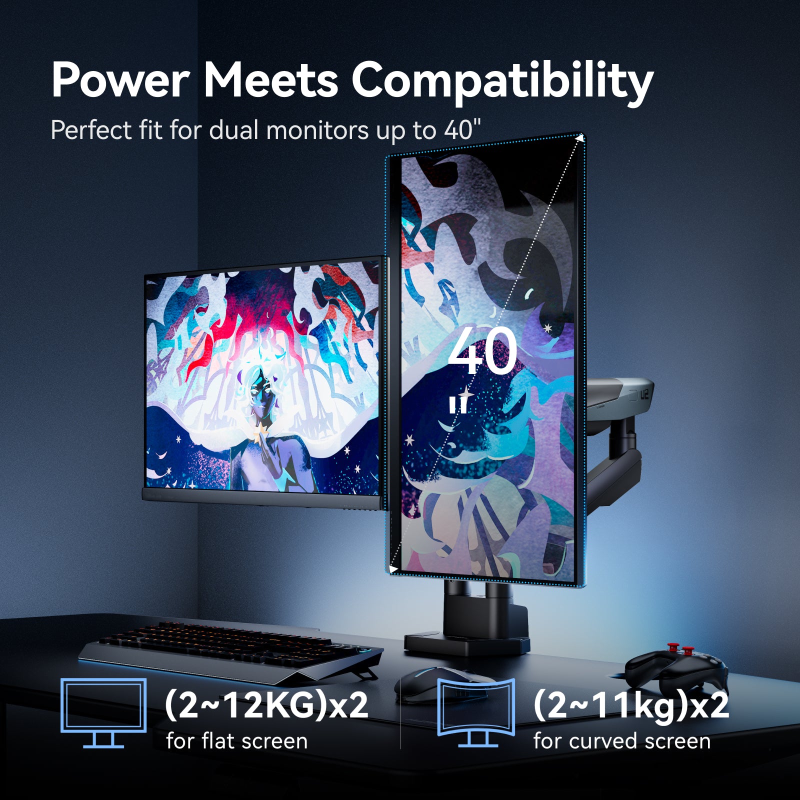 dual monitor arm