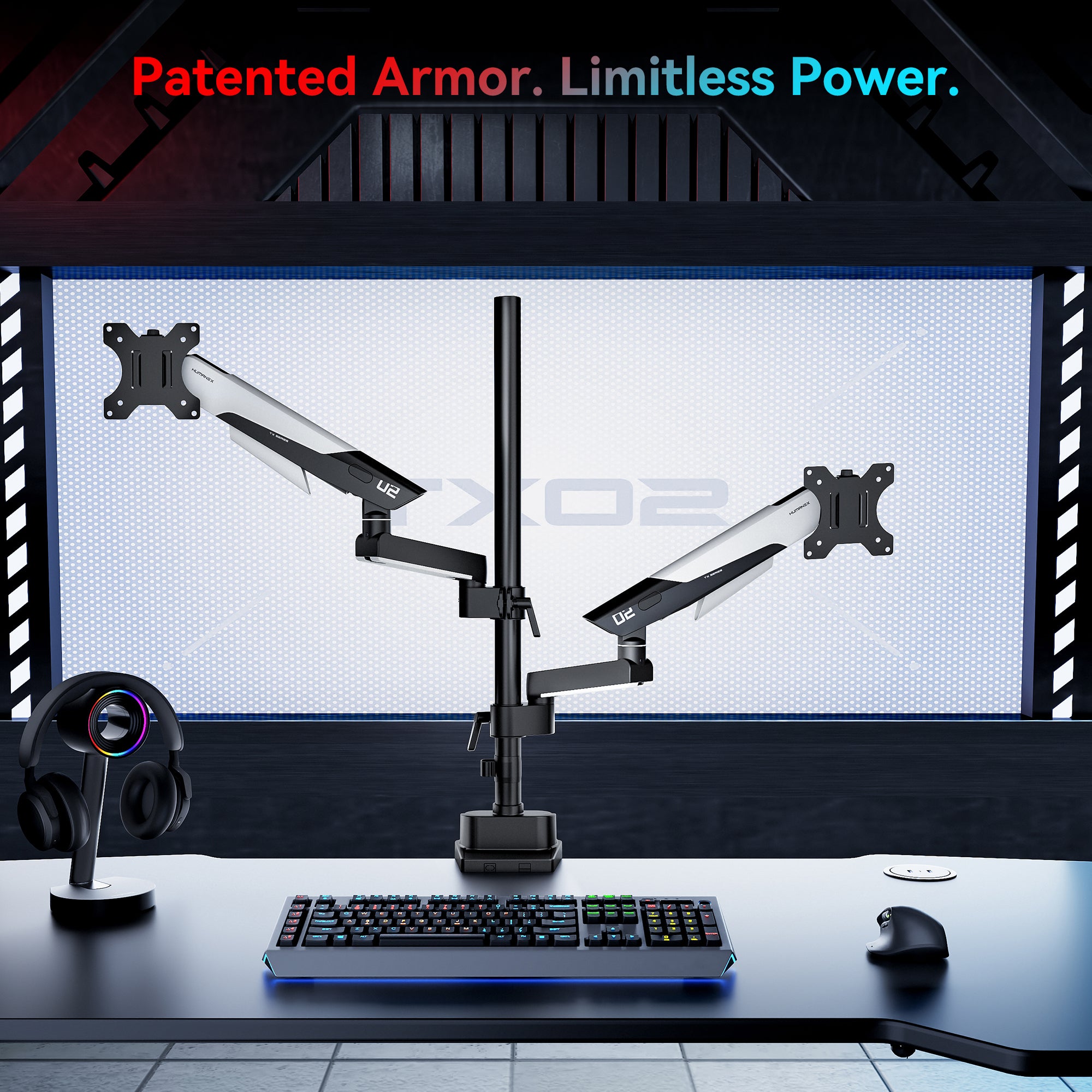 Humanex TX02-2PB-01 Dual Monitor Arm