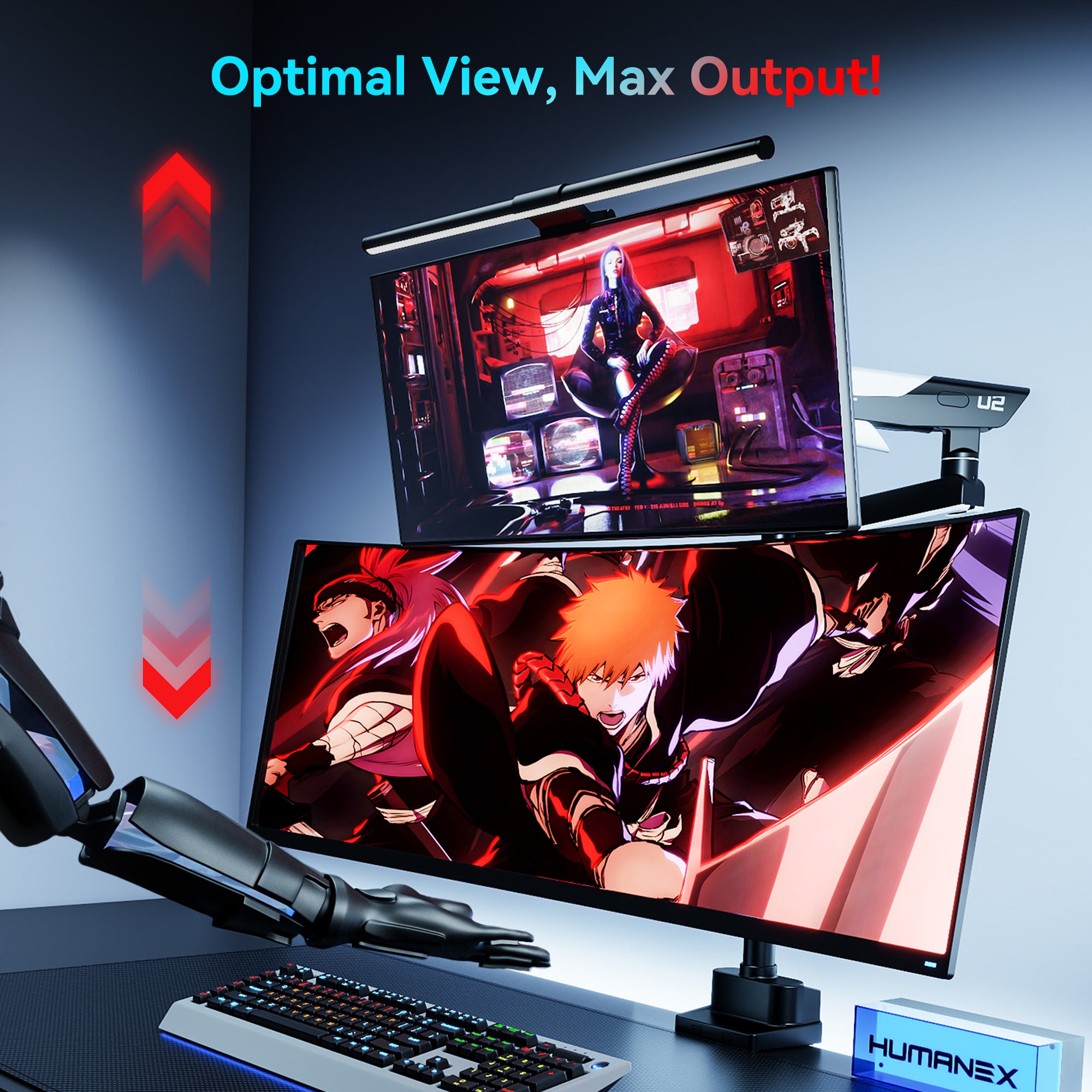 Humanex TX02-2PB-01 Dual Monitor Arm