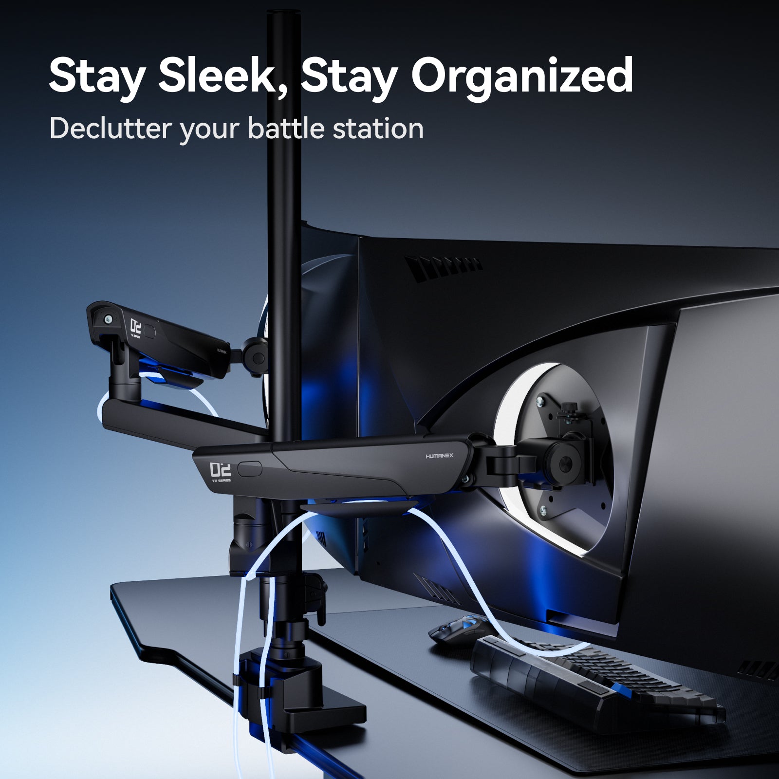 Dual monitor arm