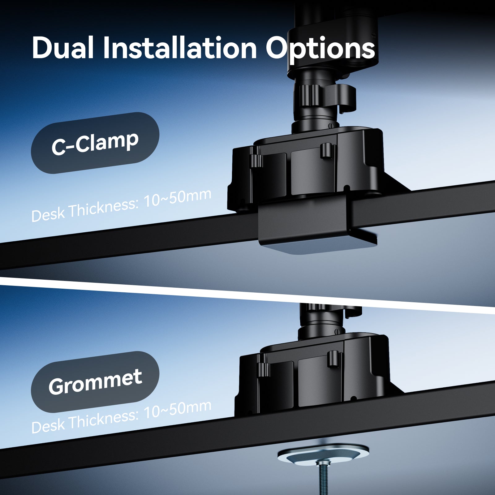 Dual monitor arm