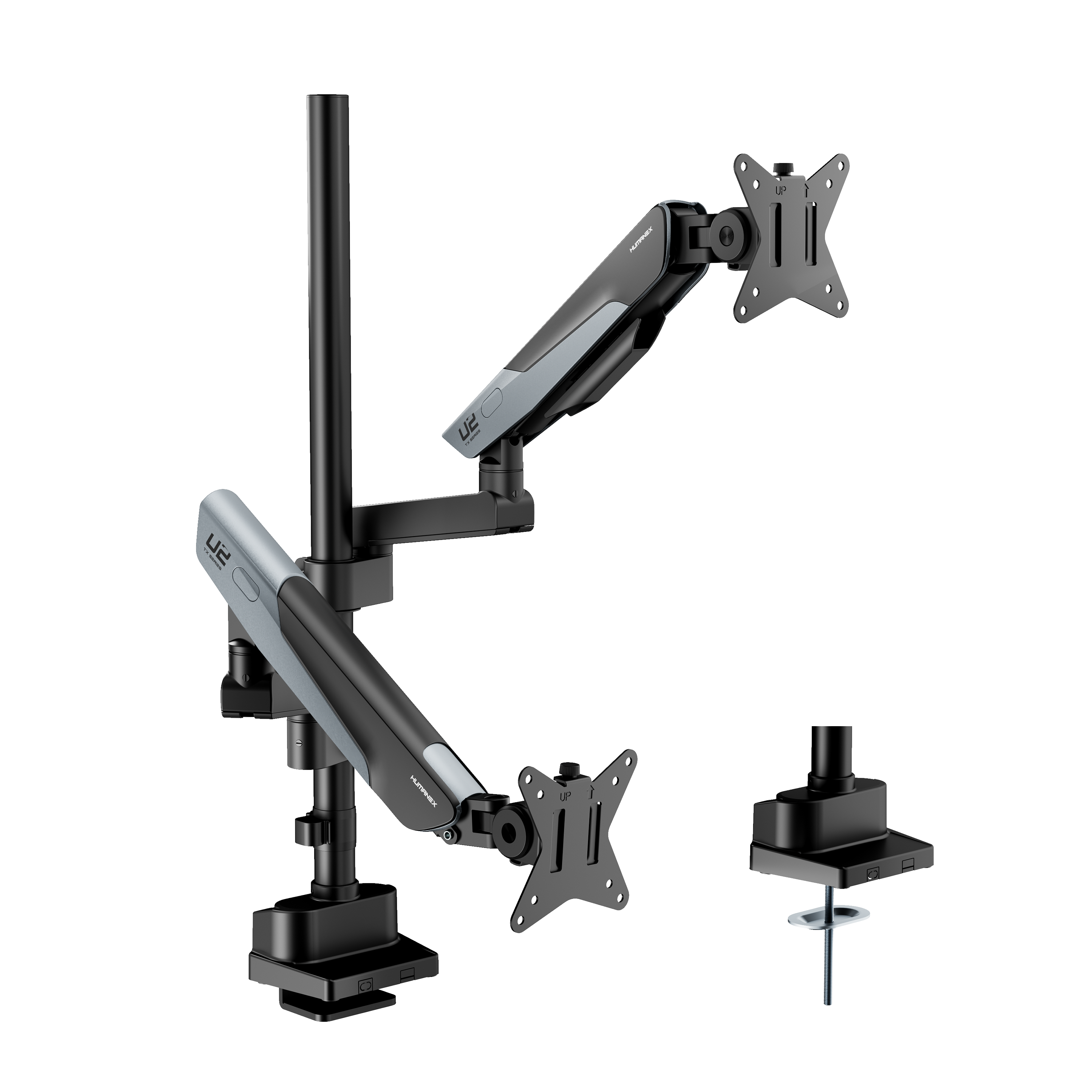 Dual monitor arm