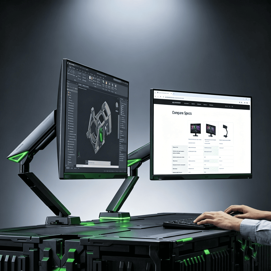 Humanex Heavy Duty RGB Monitor Arm for 17"-45" Ultrawide Screens