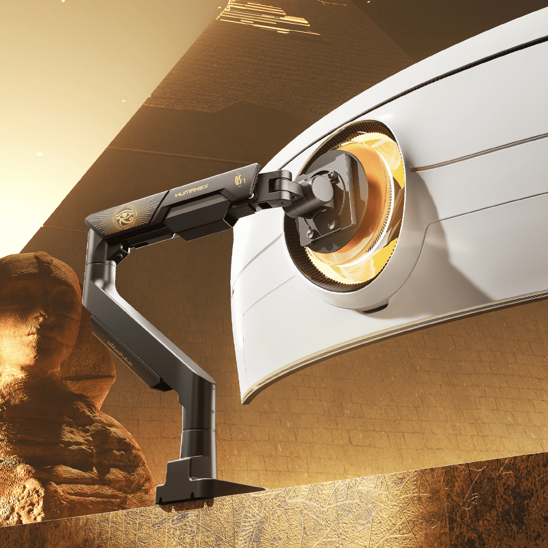 Humanex Heavy Duty Ultrawide Monitor Arm - Up to 57"